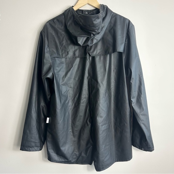 Rains Unisex Black Hooded Rain Jacket Size S-M - Picture 4 of 10